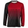 MAILLOT MOUSTACHE MANCHES LONGUES ROUGE -vélo Soldes Magasin maillot moustache manches longues rouge
